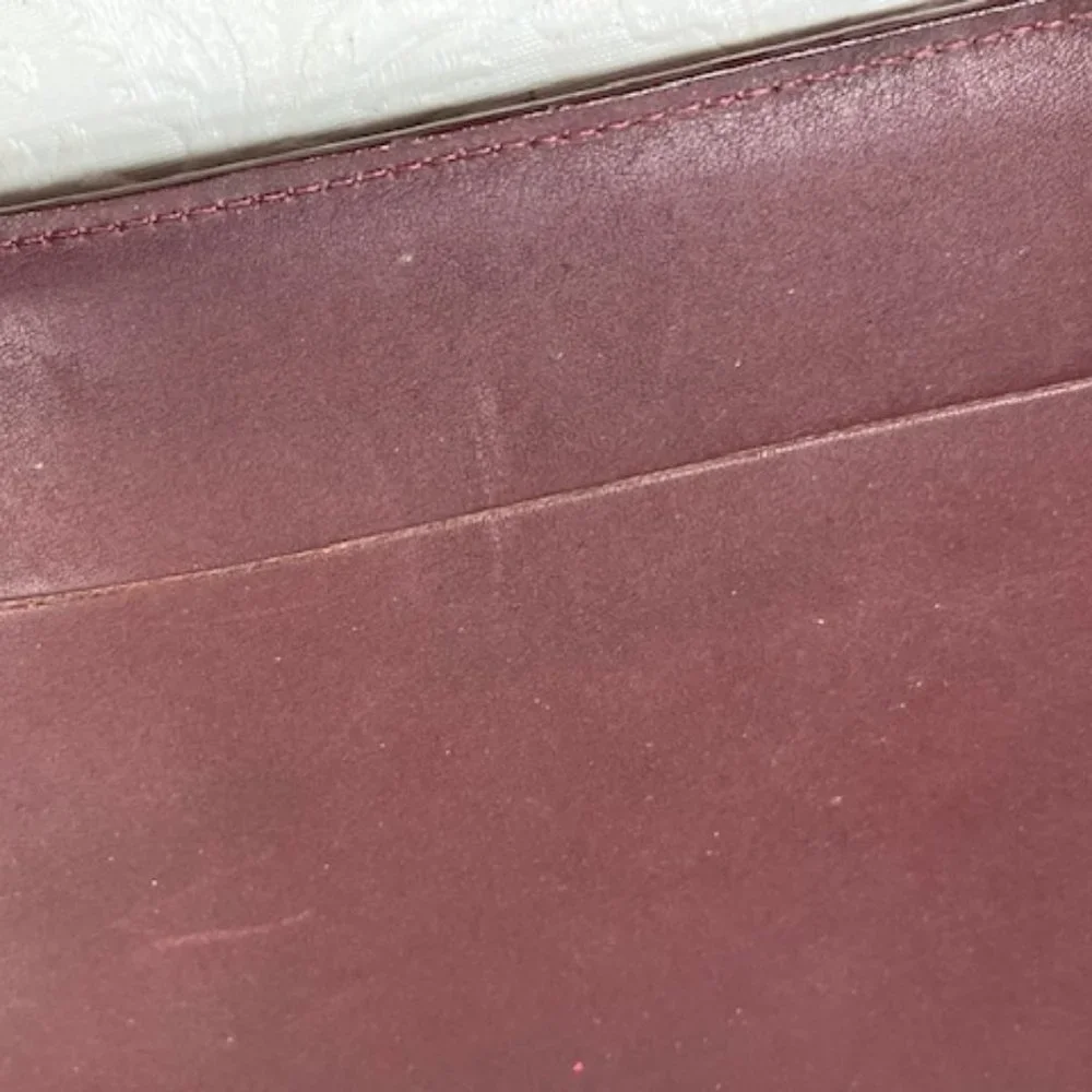 Warden-Brooks, Ltd Leather Burgundy Note Pad Small Book Cover Binder 6.5
